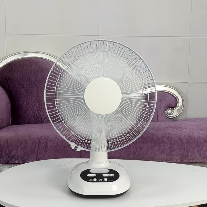 12-inch solar charging fan set with long battery life and high wind power for home outdoor use