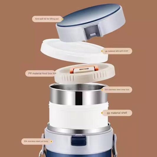 304 Stainless Steel Insulated Pot for Adults, Students, Office Workers, and Lunch Boxes (Multi-Layer)