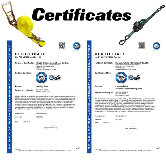 Button-operated retractable automatic ratchet strapping for securing truck equipment, cargo, luggage, and motorcycles; automatic retraction tensioner strapping.