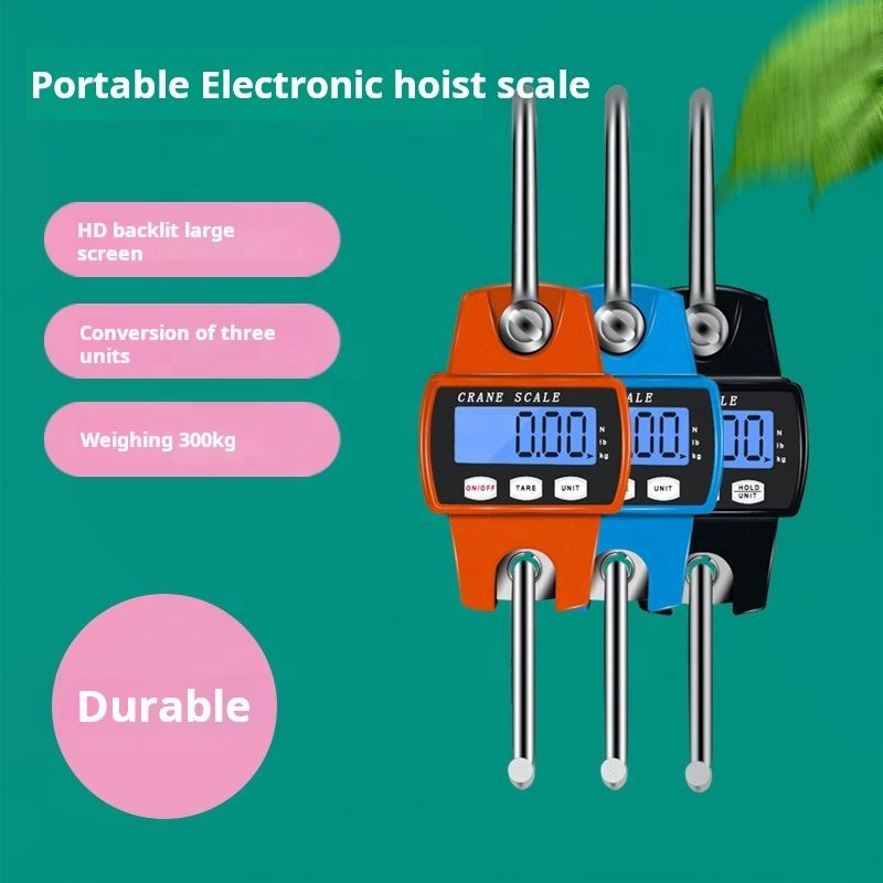 300kg portable crane scale industrial scale small metal hook scale hook scale portable electronic scale spring scale