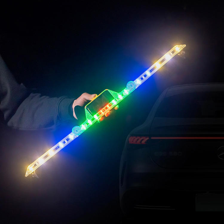 Solar wireless folding LED emergency vehicle light bar triangle car signal alarm car