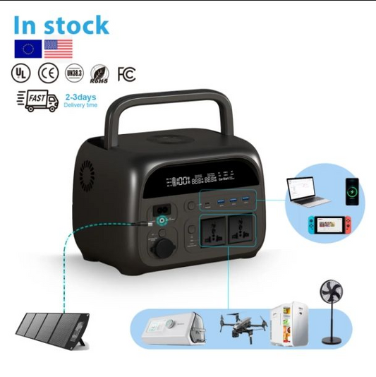 Portable solar power station lithium battery outdoor power pack wireless charging
