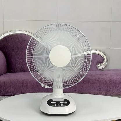 12-inch solar charging fan set with long battery life and high wind power for home outdoor use