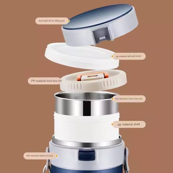 304 Stainless Steel Insulated Pot for Adults, Students, Office Workers, and Lunch Boxes (Multi-Layer)