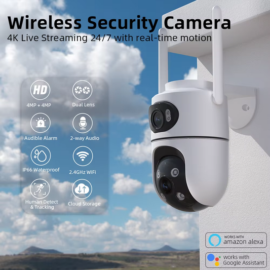 Ip Camera 6MP ICSee Dual Lens Indoor Security IP Camera 360 Remote Access Night Vision CCTV Cameractric Scissors Plastic Case Set
