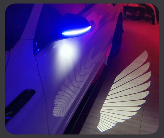 Angel Wings Door Welcome Light Wings Door Opening Light Projection Lighting Ground Automotive Decoration Induction Car Atmosphere Home Guard