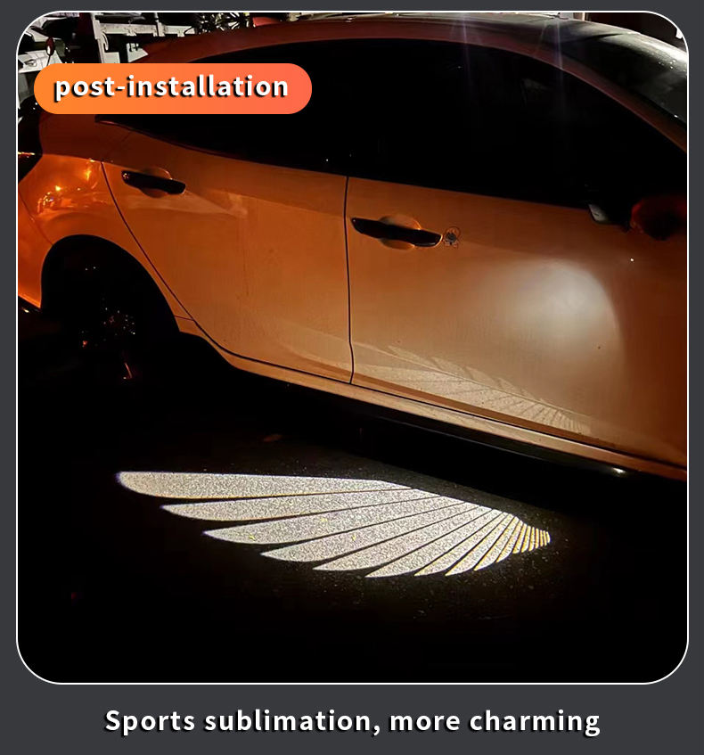 Angel Wings Door Welcome Light Wings Door Opening Light Projection Lighting Ground Automotive Decoration Induction Car Atmosphere Home Guard