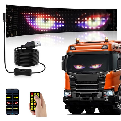 Truck Devil's Eye LED Lighting Soft Screen Car Truck Eye Light Bluetooth Dynamic LED Flexible Advertising Screen