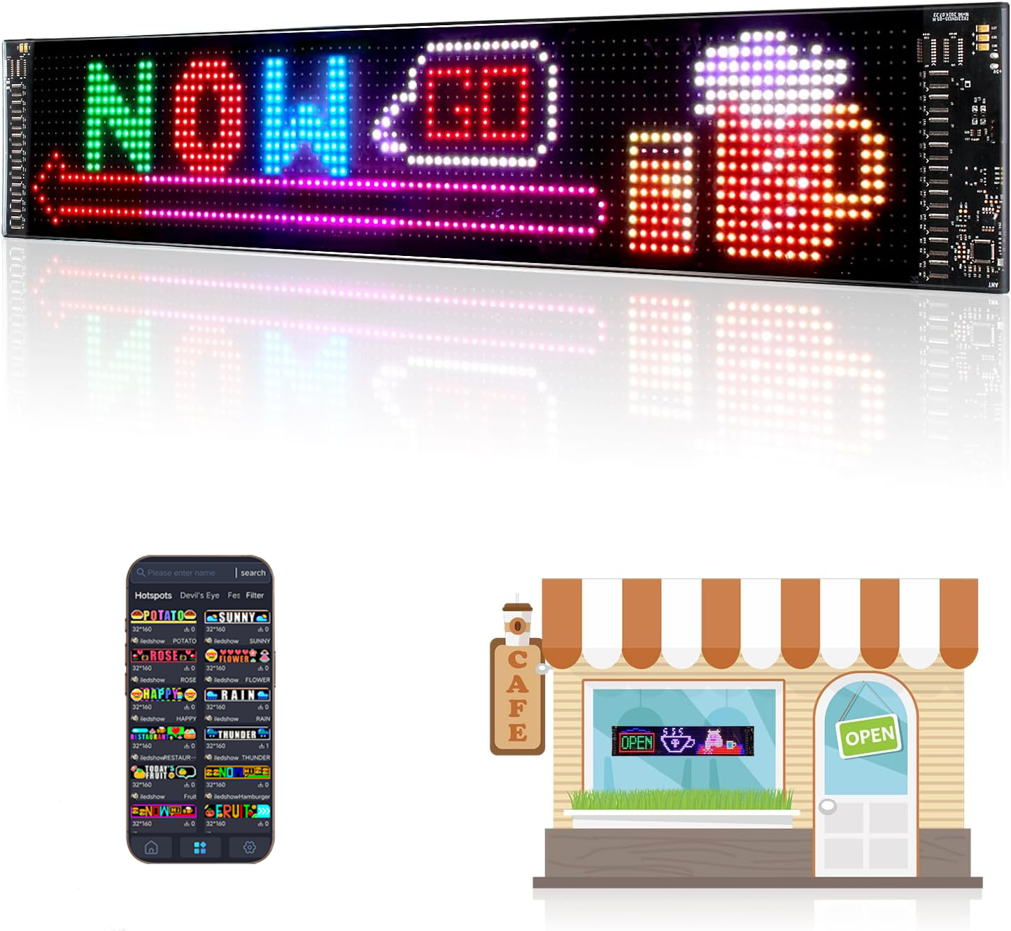 Truck Devil's Eye LED Lighting Soft Screen Car Truck Eye Light Bluetooth Dynamic LED Flexible Advertising Screen