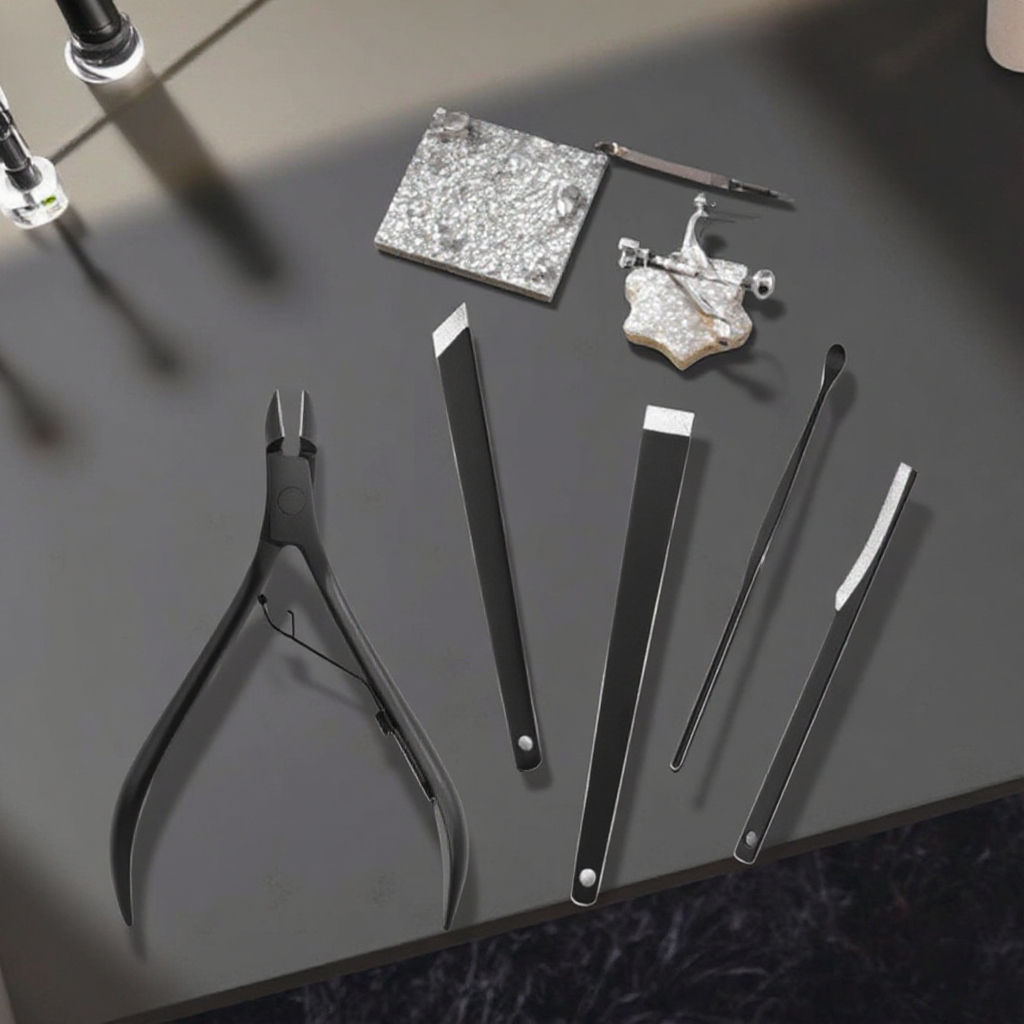 Multi functional nail and foot repair kit, portable nail customization, stainless steel leather, foot and finger care