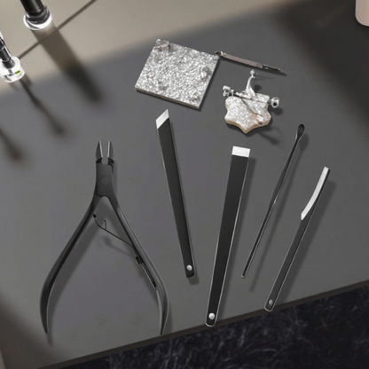 Multi functional nail and foot repair kit, portable nail customization, stainless steel leather, foot and finger care