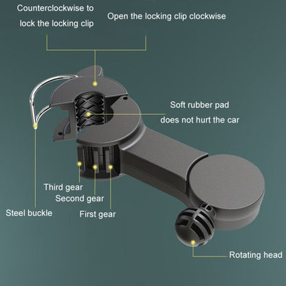 Dual-head fan for rear car headrests, brushless motor, USB-powered, creative and practical for car interiors.