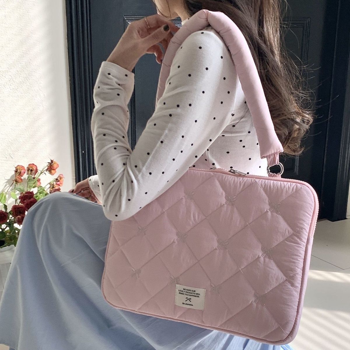 New INS-style shoulder bag, sweet and versatile laptop bag