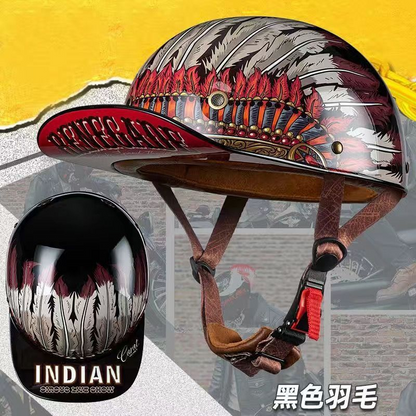 Fashion retro personality baseball cap helmet cycling helmet unisex summer motorcycle head helmet lightweight and fashionable